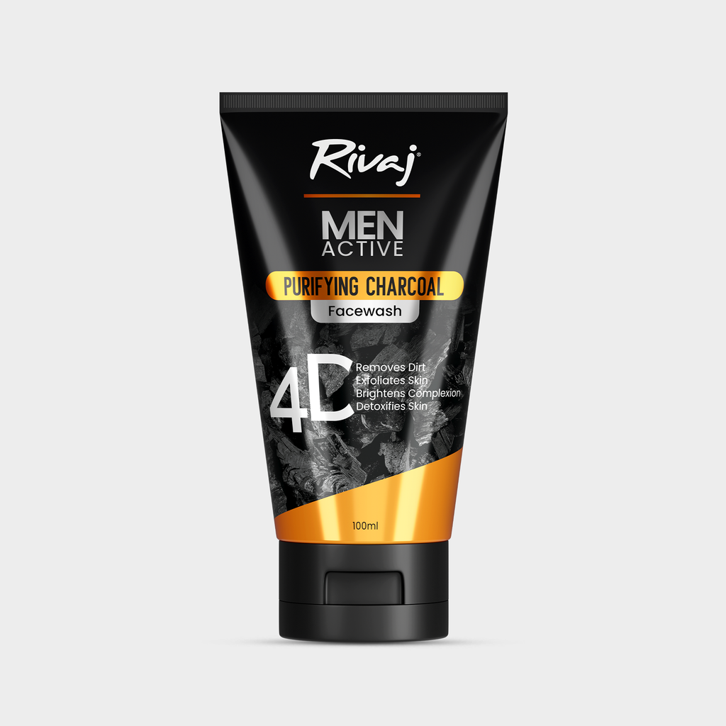 RIVAJ FACE WASH MEN ACTIVE PURIFYING CHARCOAL 100ML