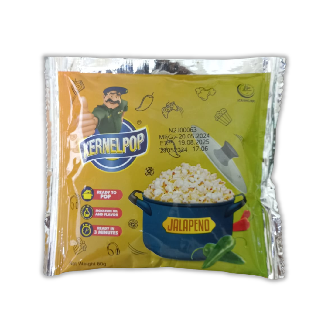 KERNELPOP POPCORN JALAPENO POUCH 80GM