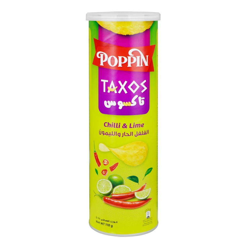 POPPIN TAXOS CHIPS CHILLI & LIME 110GM