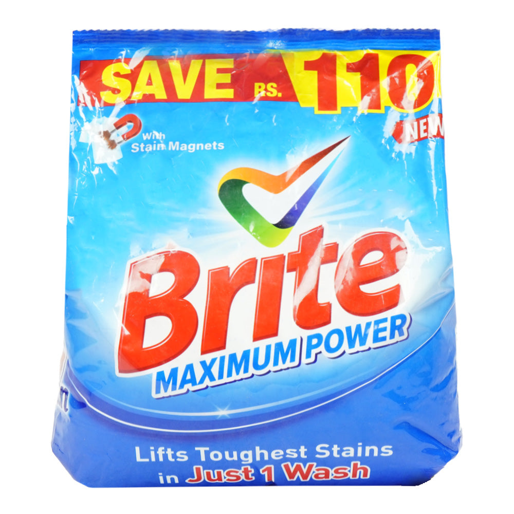 BRITE MAXIMUM POWER DETERGENT POWDER 3KG.