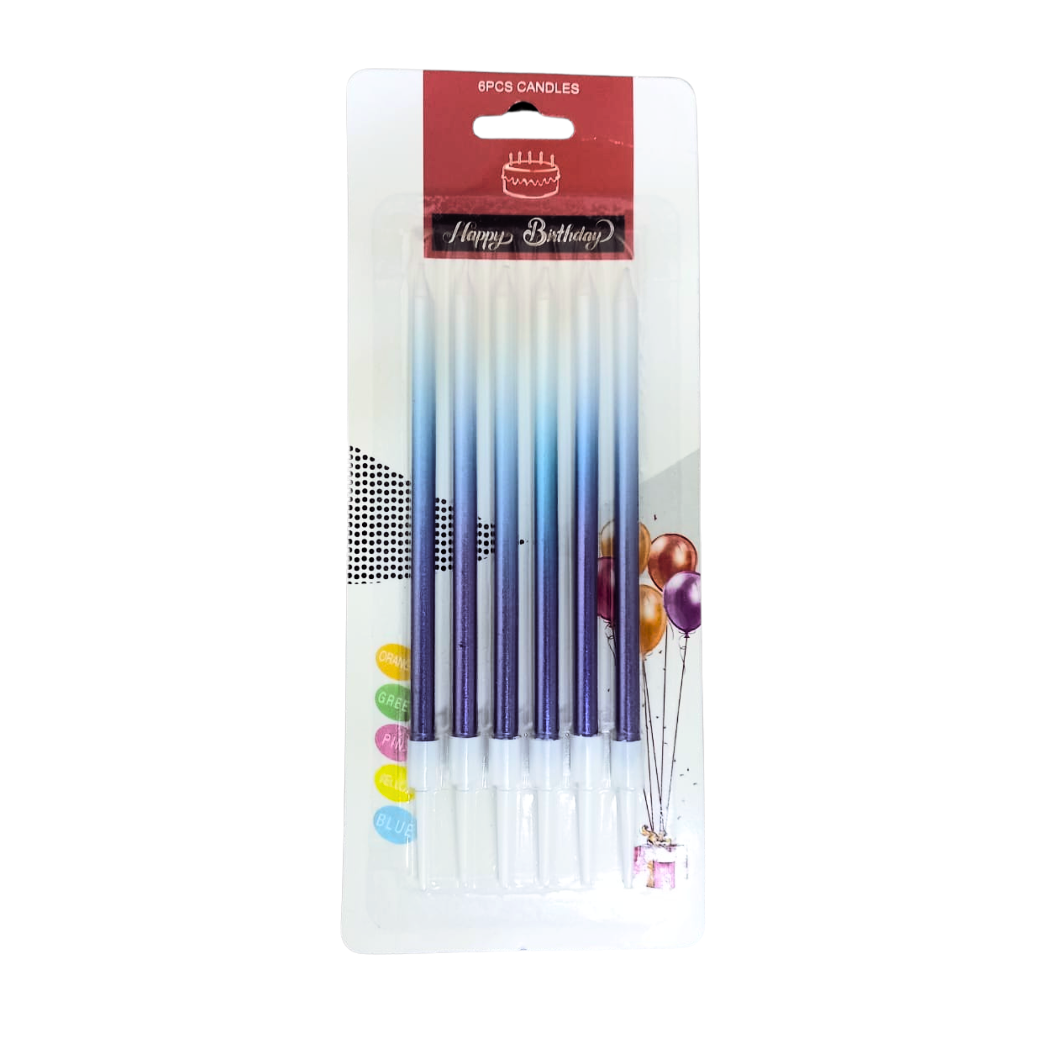 SLIM CANDLES GRADIENT COLOR 6PCS PACK