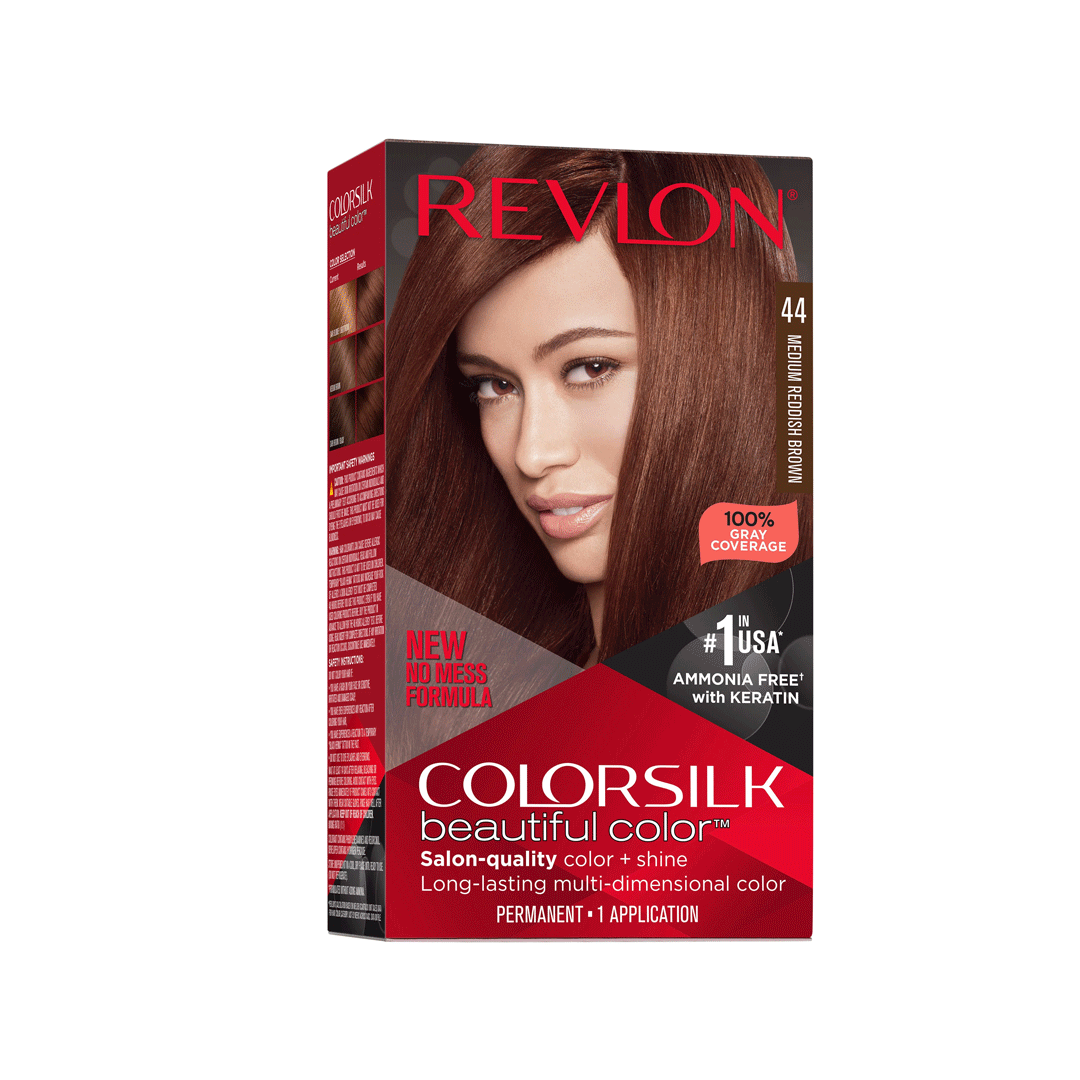 REVLON HAIR COLORSILK MEDIUM REDDISH BROWN 44