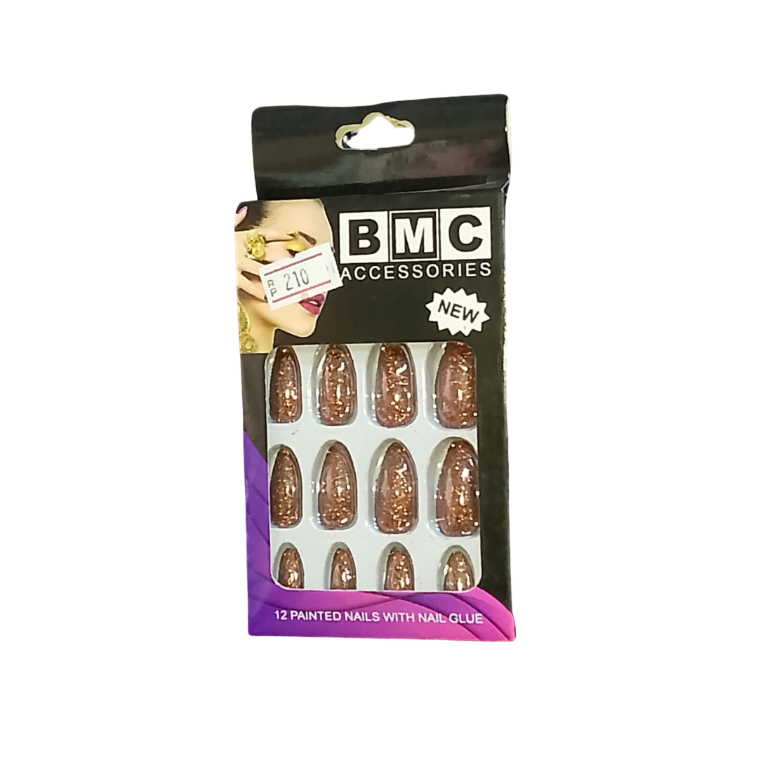 BMC ACCESSORIES 12 GLITTER NAILS WITH GLUE SET