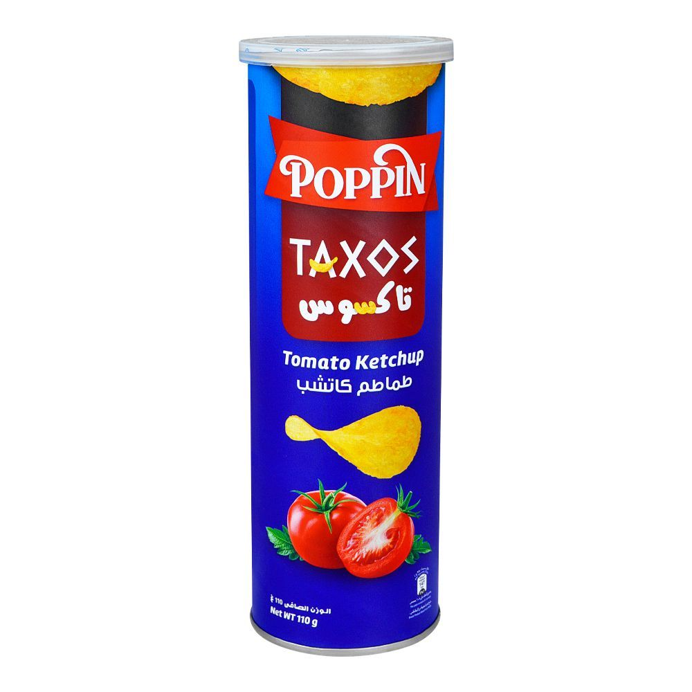 POPPIN TAXOS CHIPS TOMATO & KETCHUP 110GM