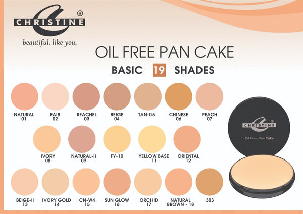 CHRISTINE OIL FREE PAN CAKE NATURAL BROWN 18