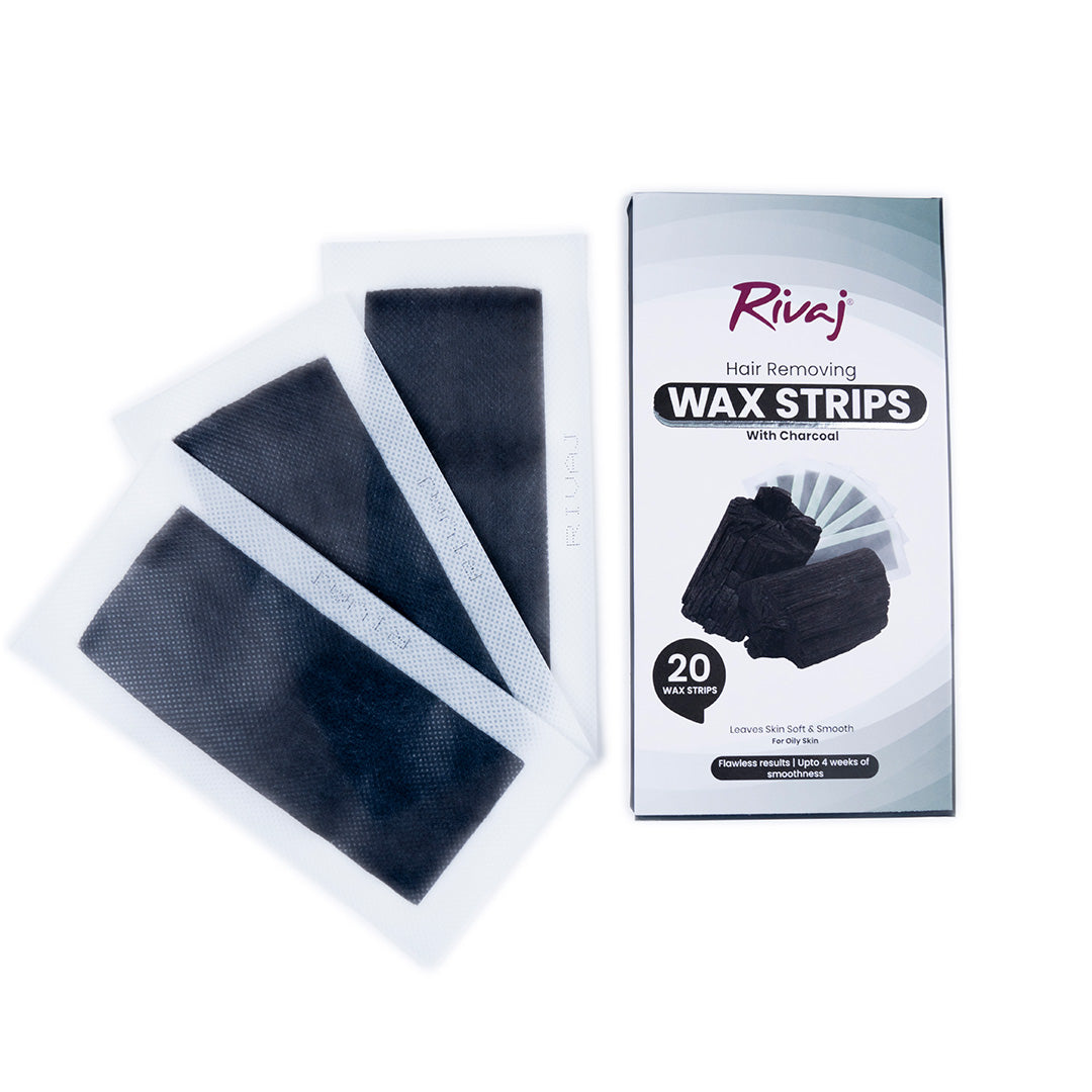 RIVAJ HAIR REOVING WAX STRIP WITH CHARCOAL 20PC.