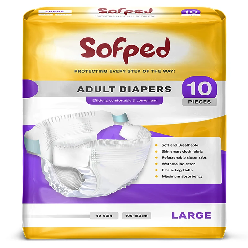 SOFPED ADULT DIAPER MEDIUM 10-PCS