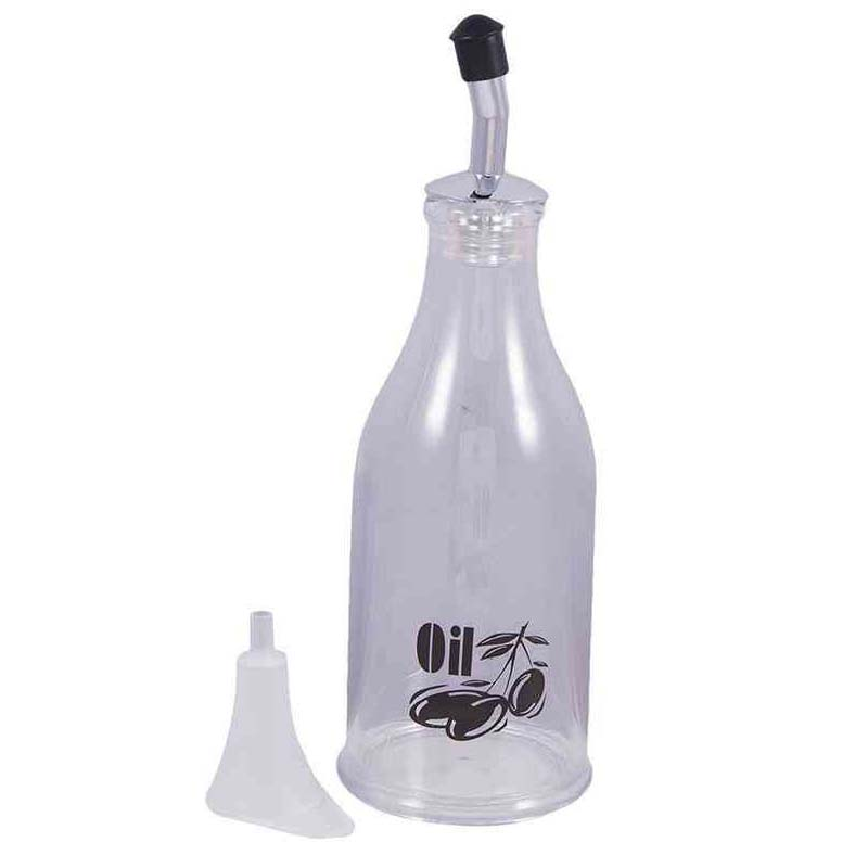 ACRYLIC OIL BOTTLE ROUND WITH METAL NOZZLE 800ML