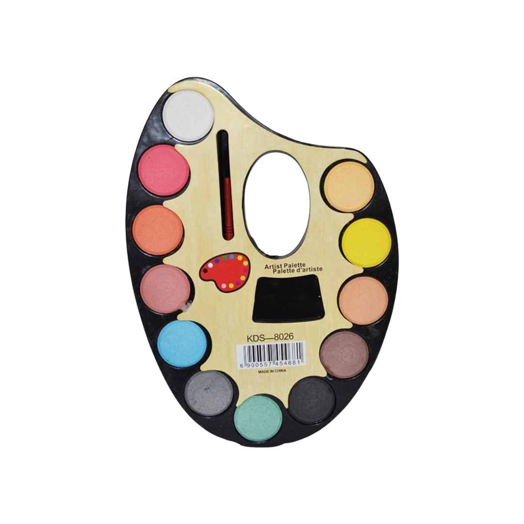 COLOR PALETTE 12PCS WITH BRUSH SMALL KDS-8026