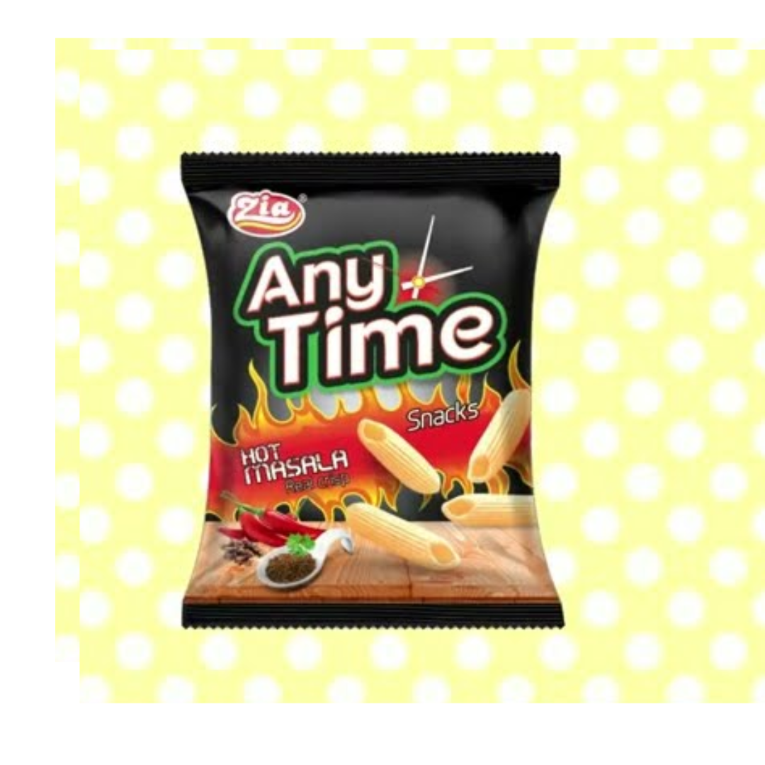 ZIA ANY TIME SNACKS HOT MASALA REAL CRISP 21GM