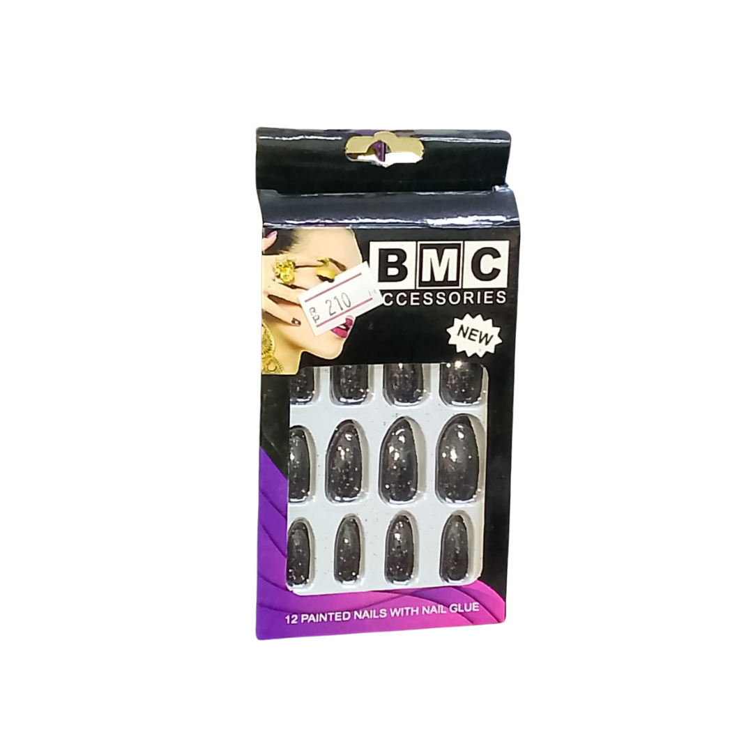 BMC ACCESSORIES 12 GLITTER NAILS WITH GLUE SET