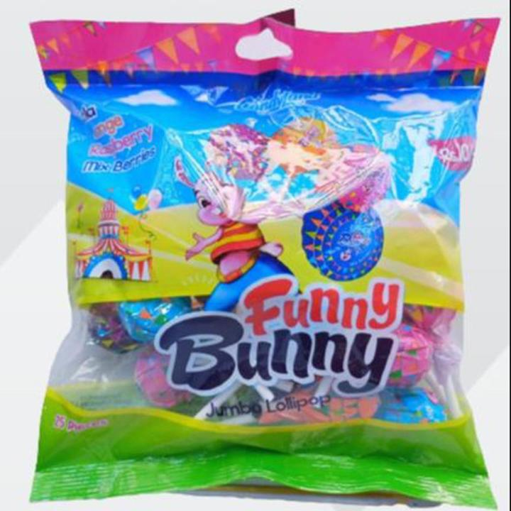 CANDYLAND FUNNY BUNNY JUMBO LOLLIPOP 25PCS POUCH