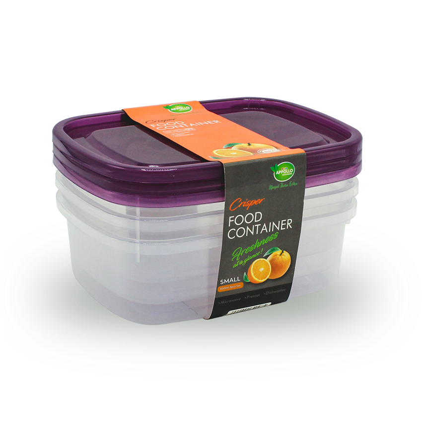 APPOLO CRISPER FOOD CONTAINER SMALL 3PCS SET