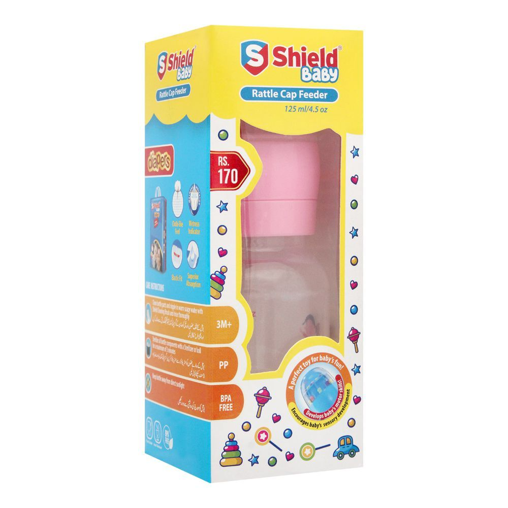 SHIELD BABY RATTLE CAP FEEDER 3M+ 125ML