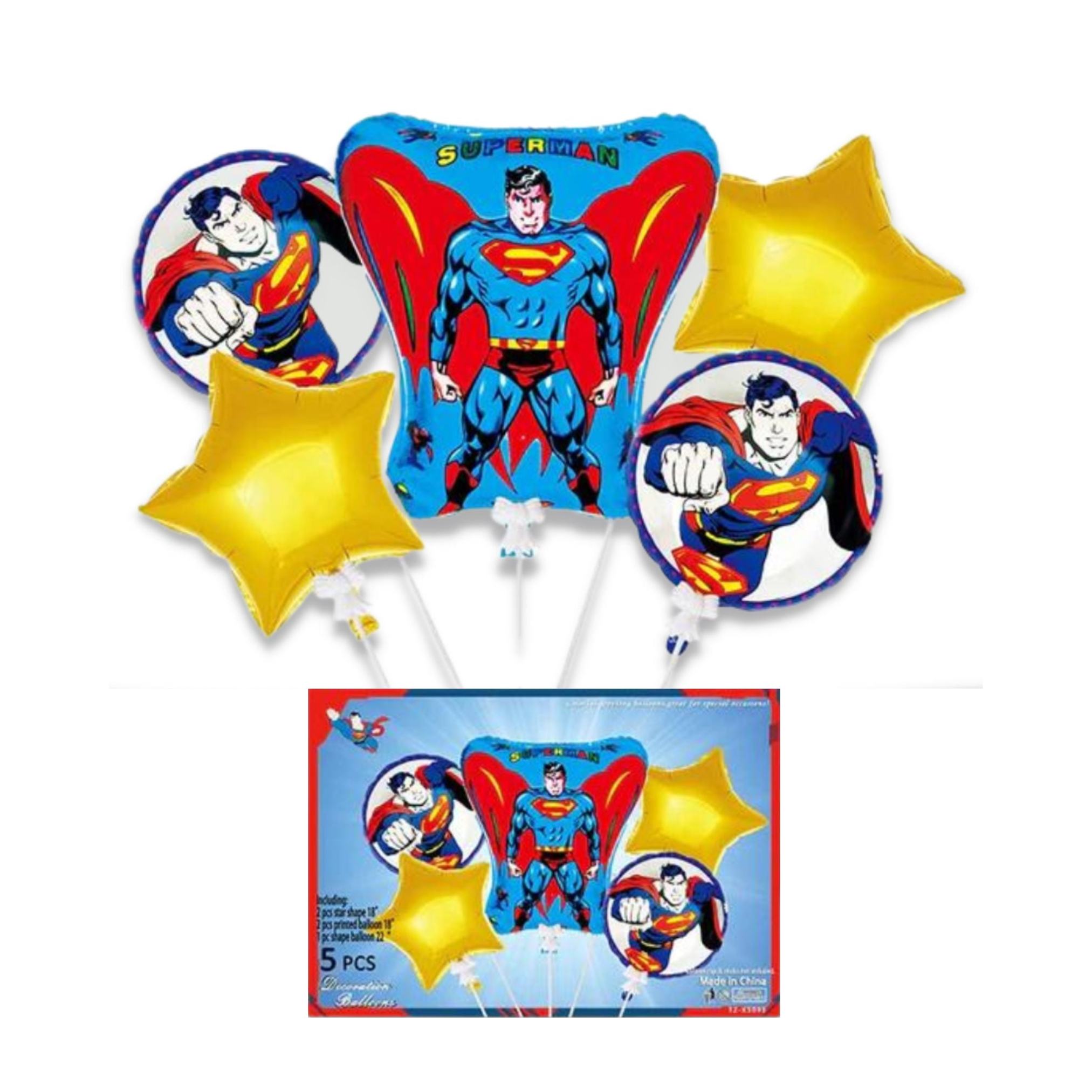 SUPERMAN FOIL BALLOON SET 5-PCS