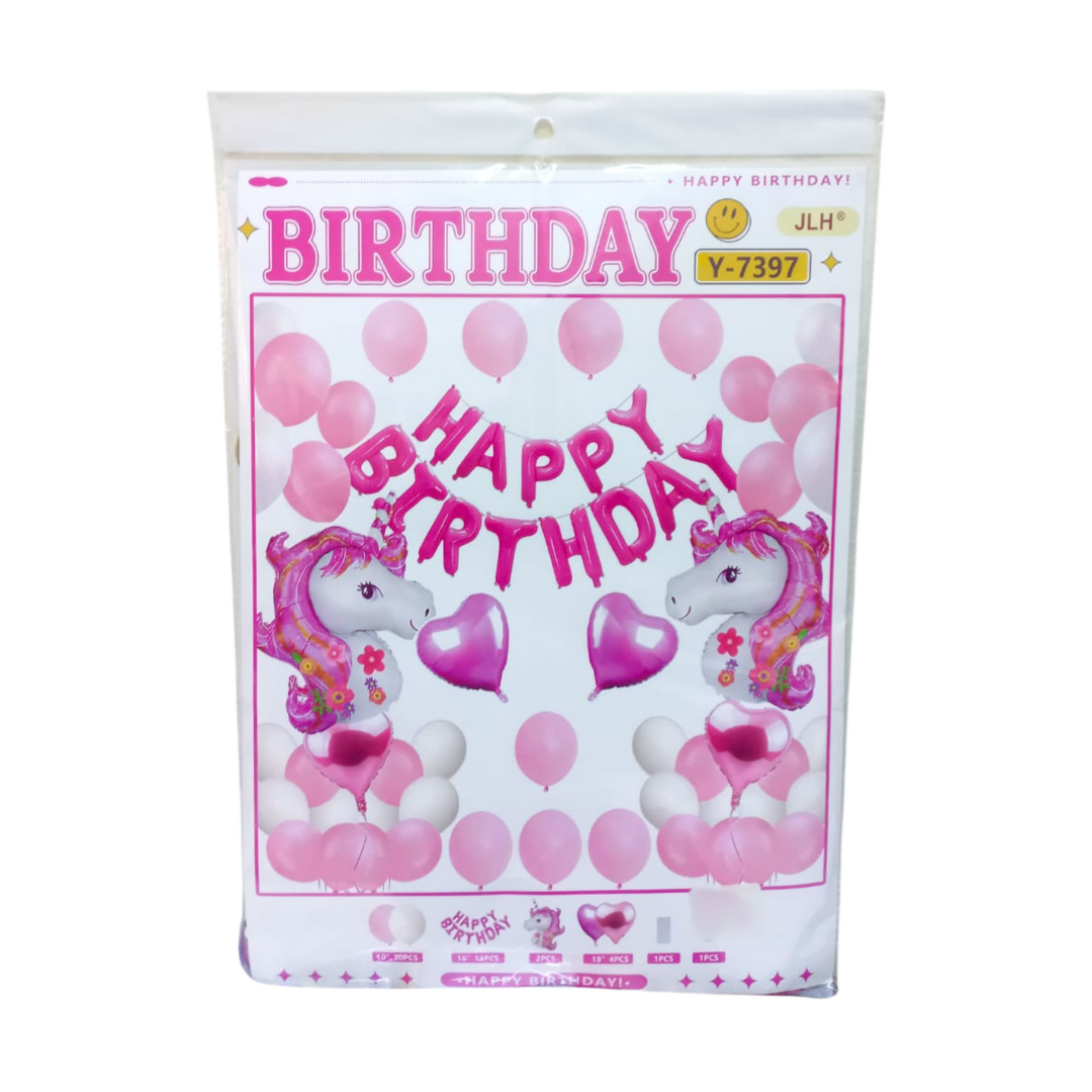 HAPPY BIRTHDAY UNICORN THEME SET Y-7397