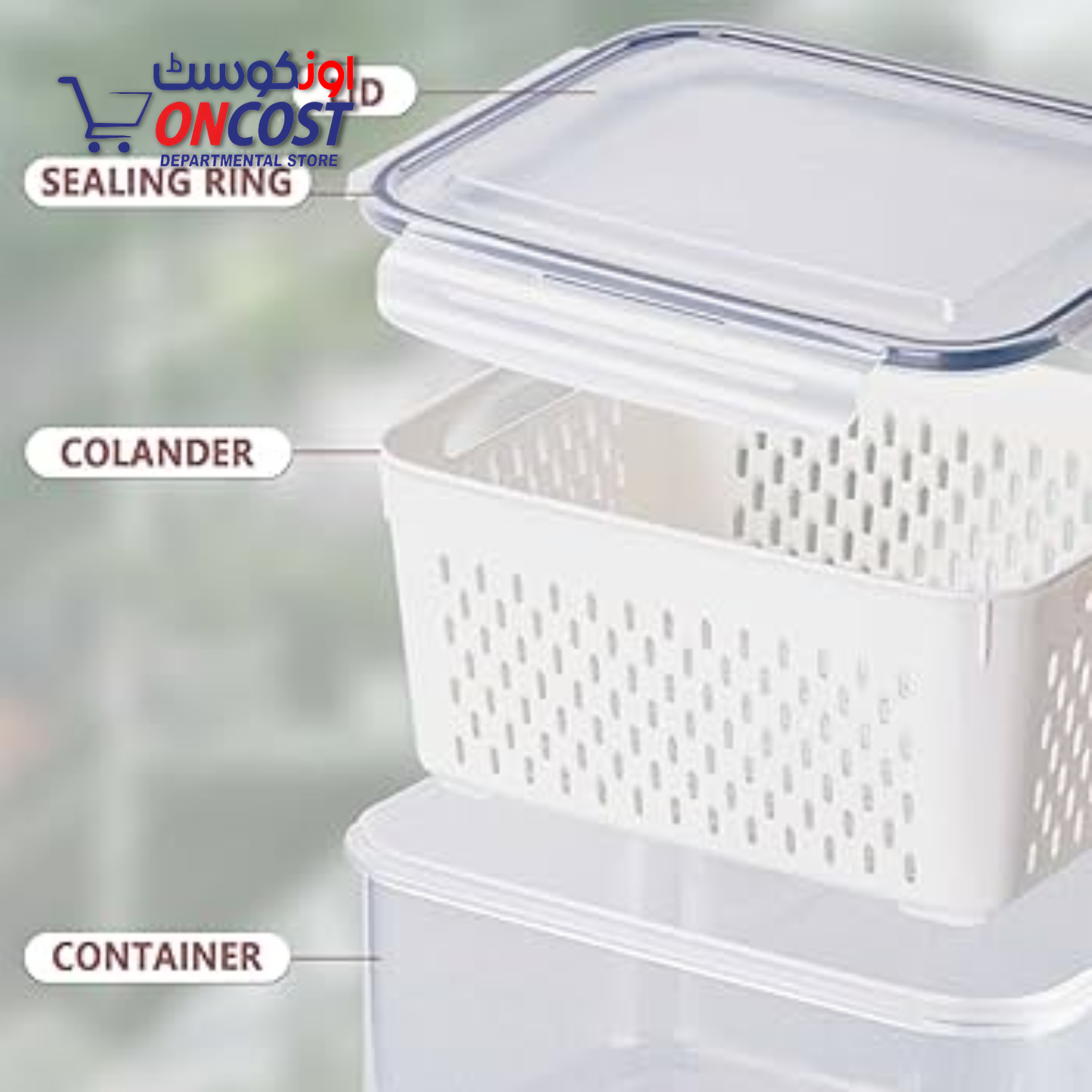 SEALED DRAINING CRISPER TRANSPARENT 3PCS SET