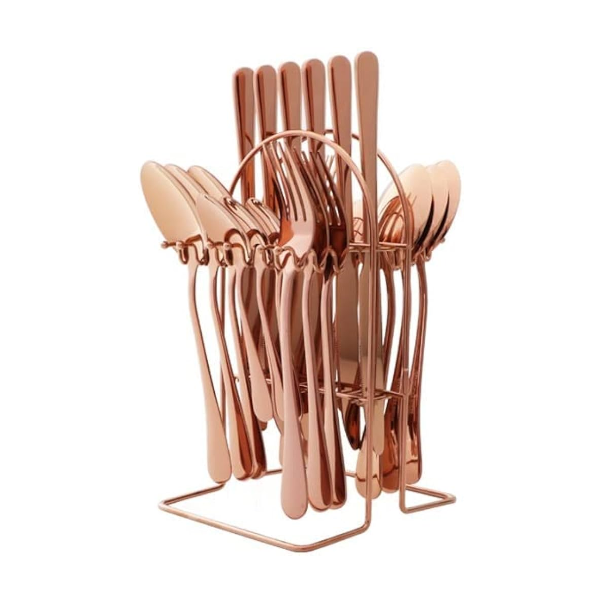 ROSE GOLD STAINLESS STEEL CUTLERY SET 24PCS WITH HANGER