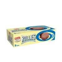 BISCONNI CAKES ROLLIES CHOCO VANILLA 30GM 8PCS BOX