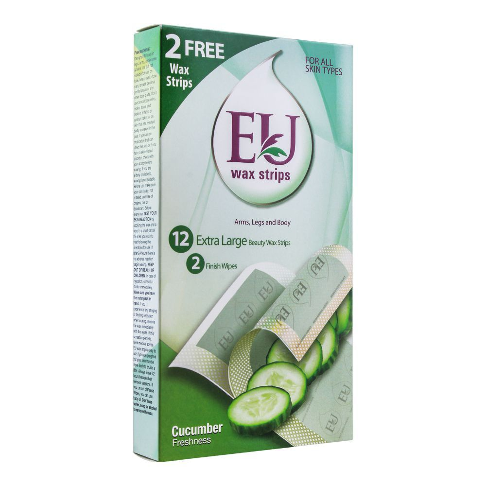 EU WAX STRIPS  CUCUMBER FOR ALL SKIN TYPE 12PC