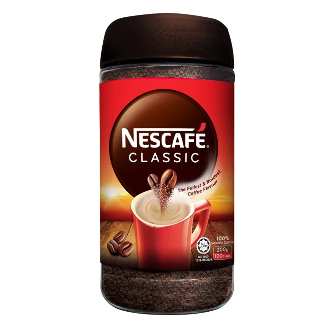 NESCAFE COFFEE CLASSIC 200GM GLASS JAR