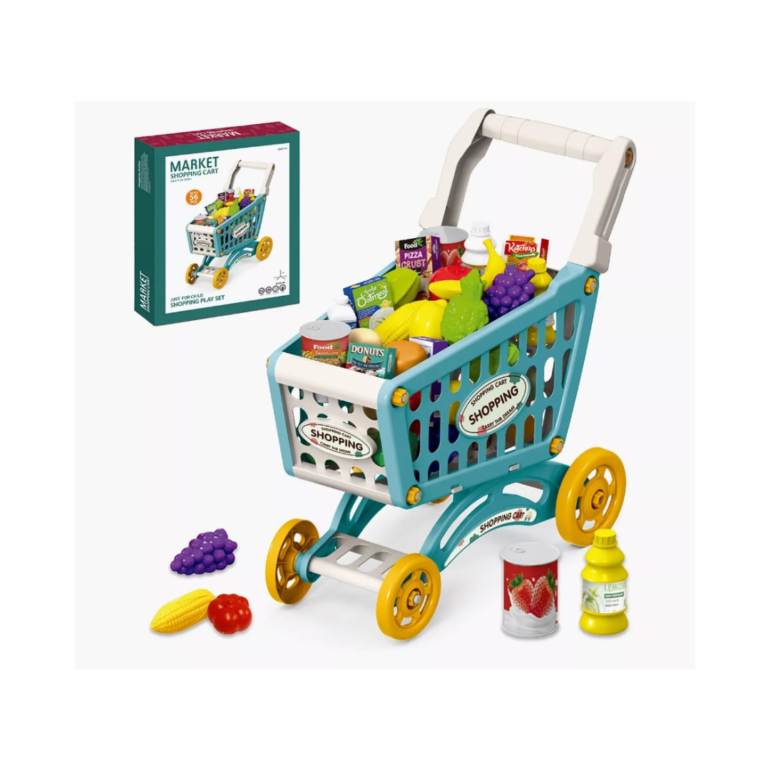 MARKET SHOPPING CART PLAY SET FOR CHILDS 56PC NO.922-10A