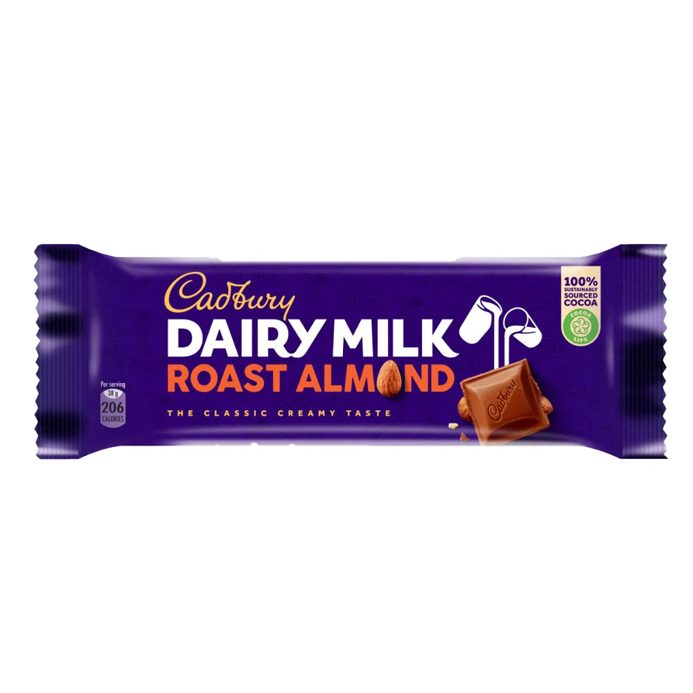 CADBURY DAIRY MILK CHOCOLATE ROAST ALMOND 38GM