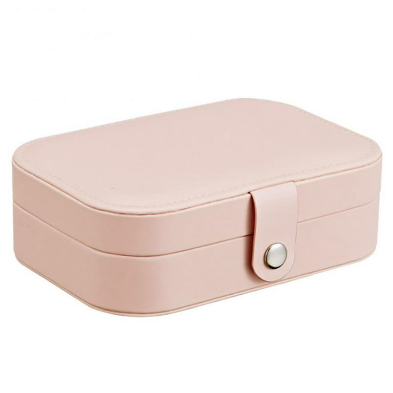 PORTABLE PINK LEATHER JEWELRY BAG