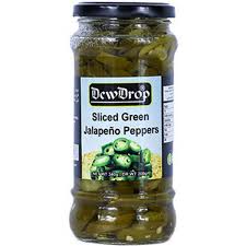 DEWDROP SLICED GREEN JALAPENO PEPPER 340GM