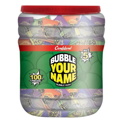 CANDYLAND BUBBLE YOUR NAME BUBBLE GUM 100PCS JAR