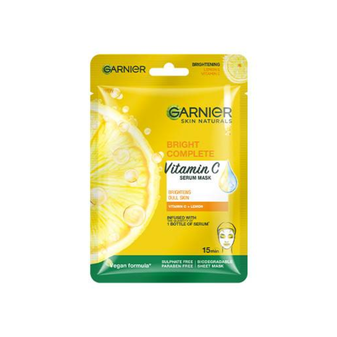 GARNIER BRIGHT COMPLETE VITAMIN C SERUM SHEET MASK