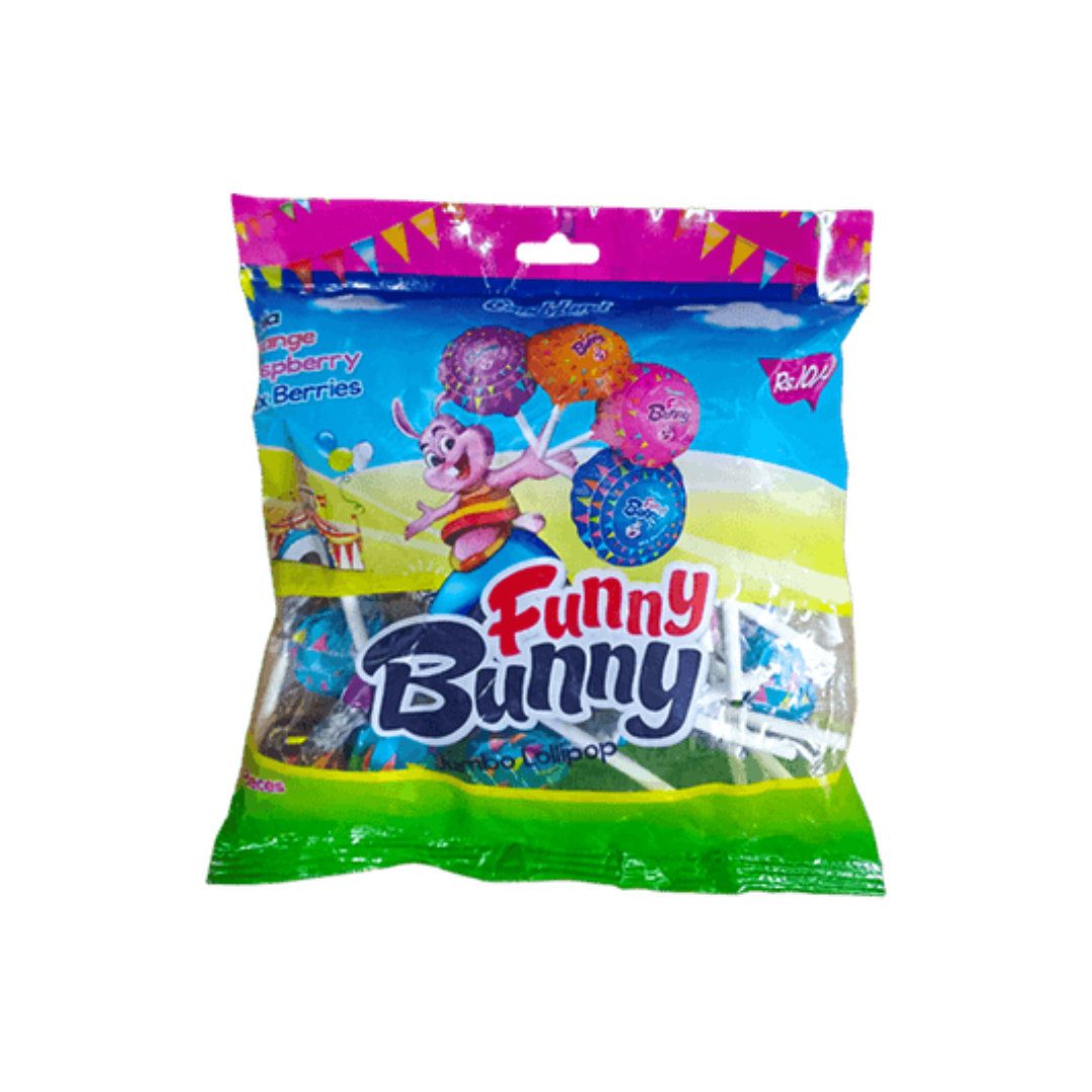 CANDYLAND FUNNY BUNNY JUMBO LOLLIPOP 25PCS 275GM