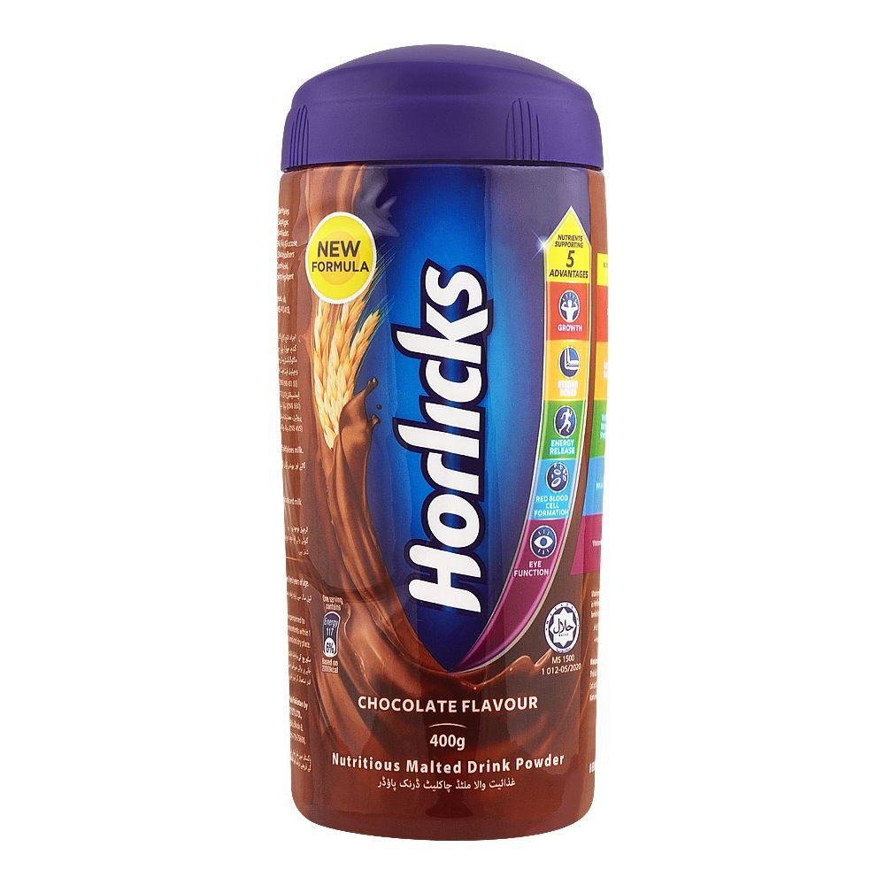 HORLICKS DRINKING POWDER CHOCOLATE JAR 400GM