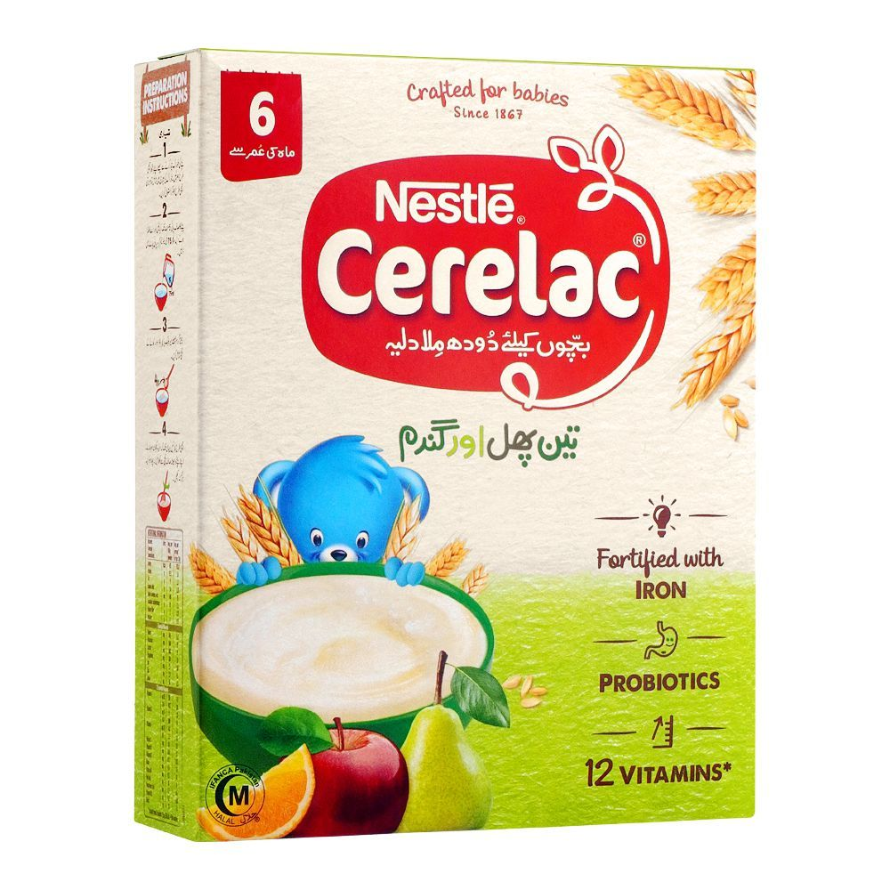 NESTLE CERELAC 3-FRUITS & WHEAT 6-MONTHS 350GM