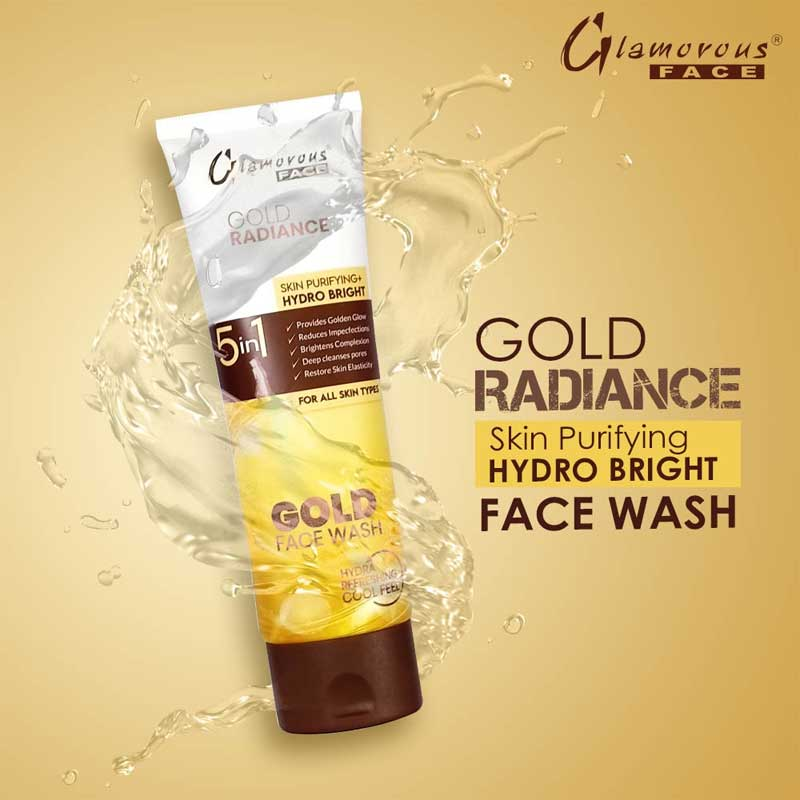 GLAMOROUS FACE GOLD RADIANCE FACE WASH 5IN1 100GM