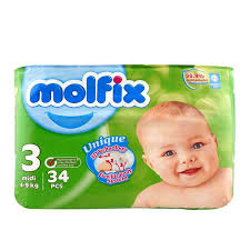 MOLFIX DIAPER MIDI NO3 34PCS