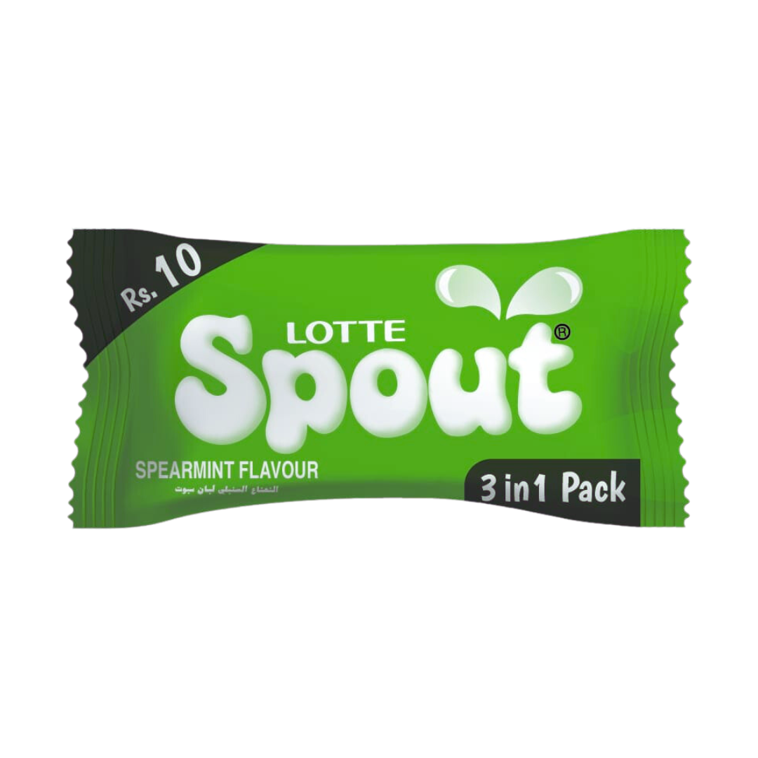 LOTTE SPOUT SPEARMINT FLAVOUR BUBBLE GUM