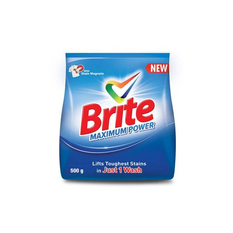 BRITE MAXIMUM POWER DETERGENT POWDER 500GM