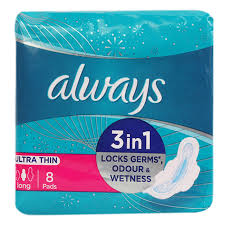 ALWAYS PADS ULTRA THIN LONG 8PCS