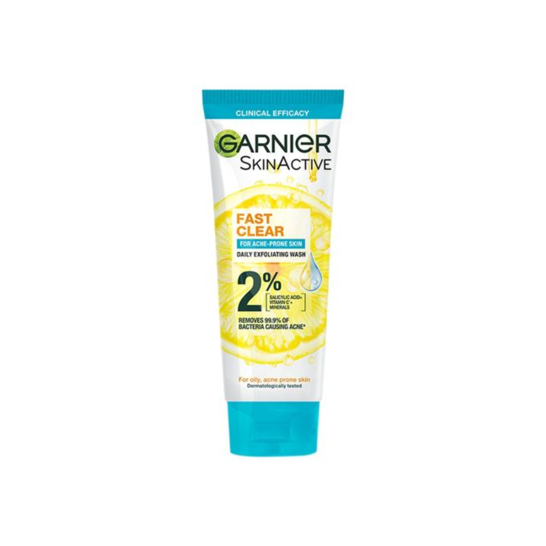 GARNIER SKINACTIVE FAST CLEAR EXFOLIATING FACE WASH 100ML