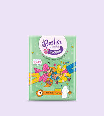 BUTTERFLY BREATHABLES SANITARY PADS BESTIES FOR TWEENS ULTRA THIN LONG 8PCS