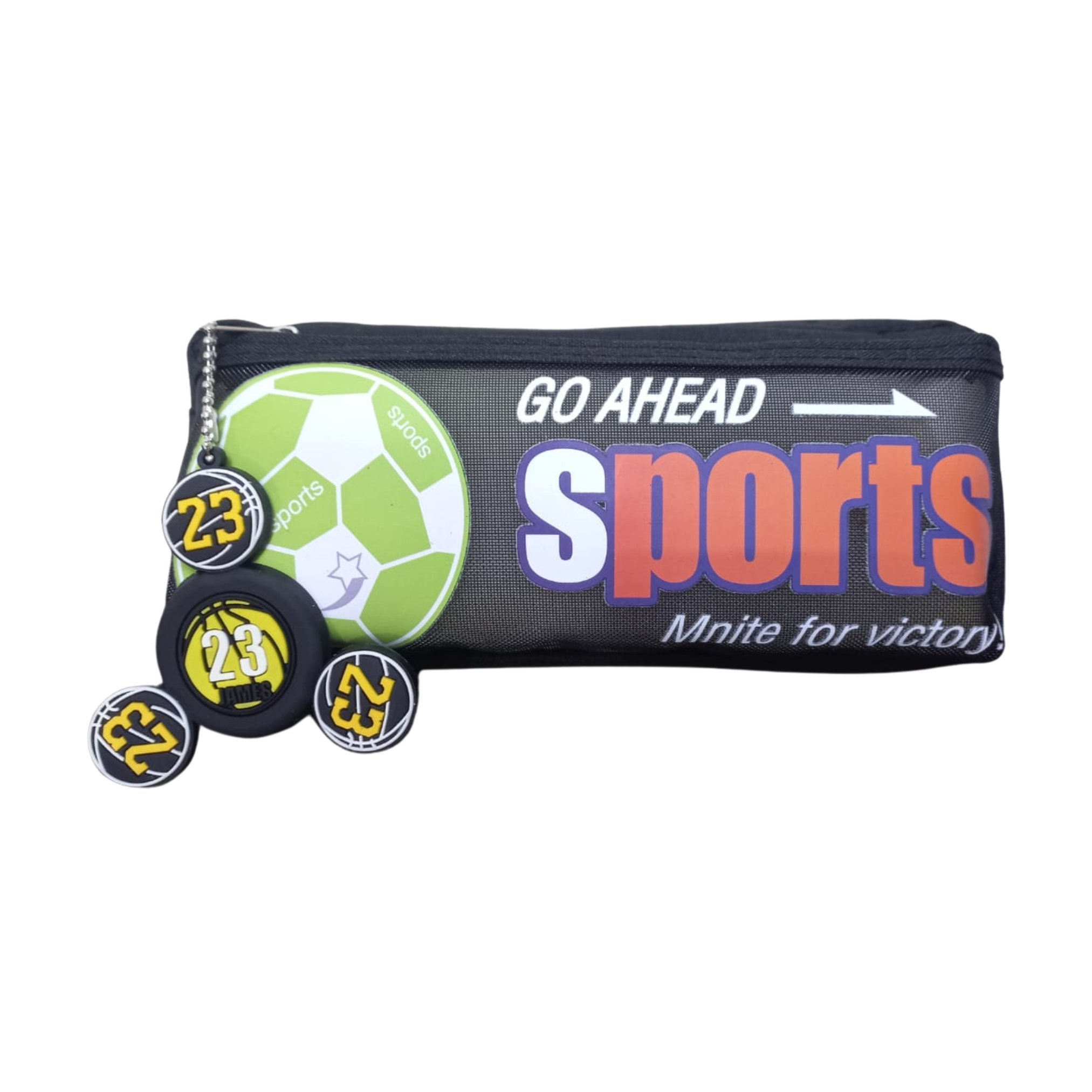 PENCIL POUCH FOOTBALL 2-ZIPPER 7341