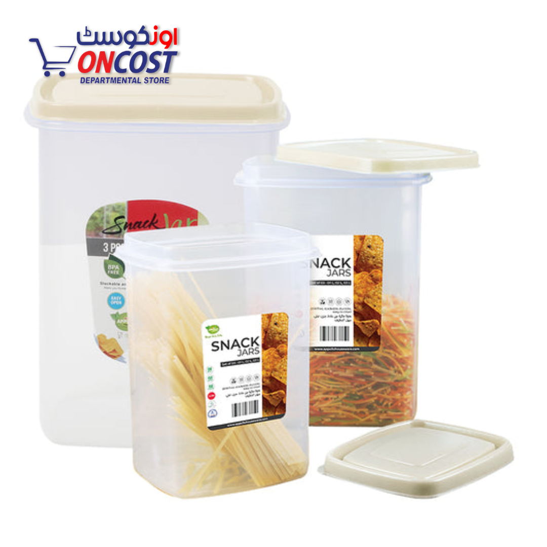 APPOLLO SNACJ JAR WITH COLORED TOP 3PCS SET