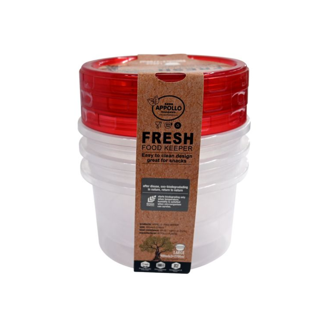 APPOLLO FRESH FOOD CONTAINER LARGE SET OF 3