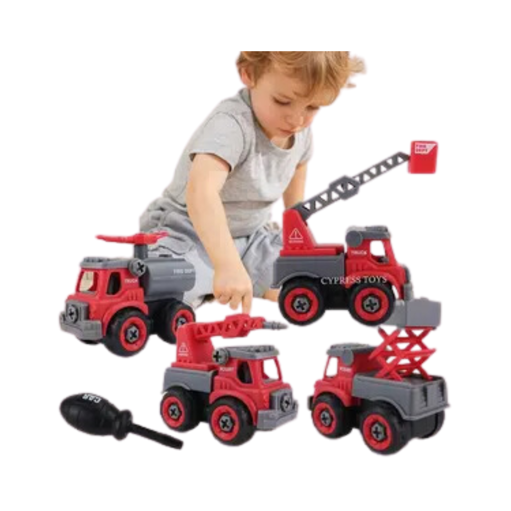 DIY 4 IN 1 FIRE TRUCK SET 66619