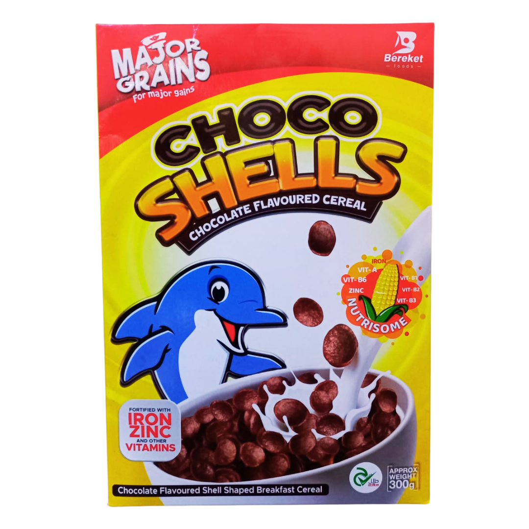 MAJOR GRAINS CEREAL CHOCO SHELLS 300GM