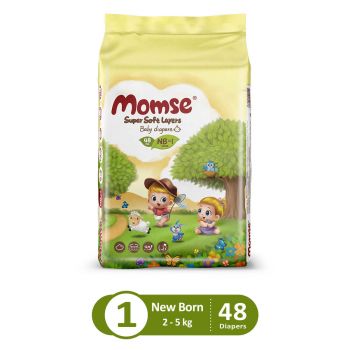 MOMSE BABY DIAPERS ECONOMY PACK NEW BORN 48PCS