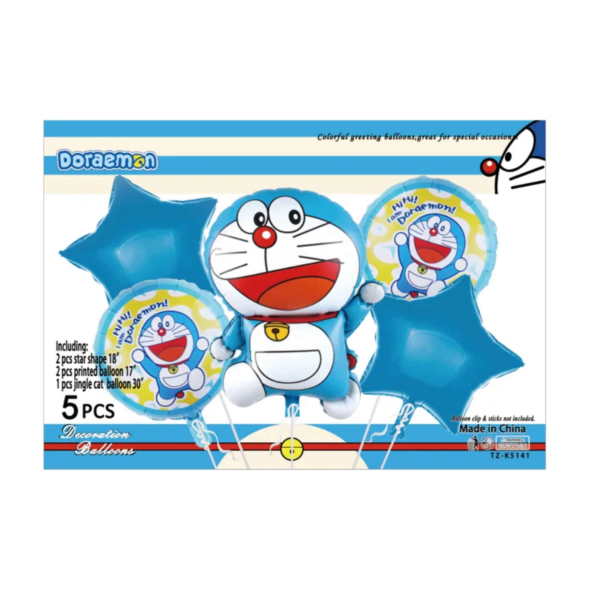 DORAEMON FOIL BALLOON SET 5-PCS