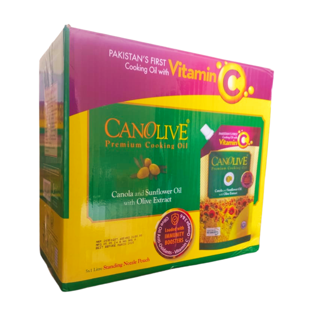 CANOLIVE PREMIUM COOKING OIL 1LTR POUCH NOZEL CTN