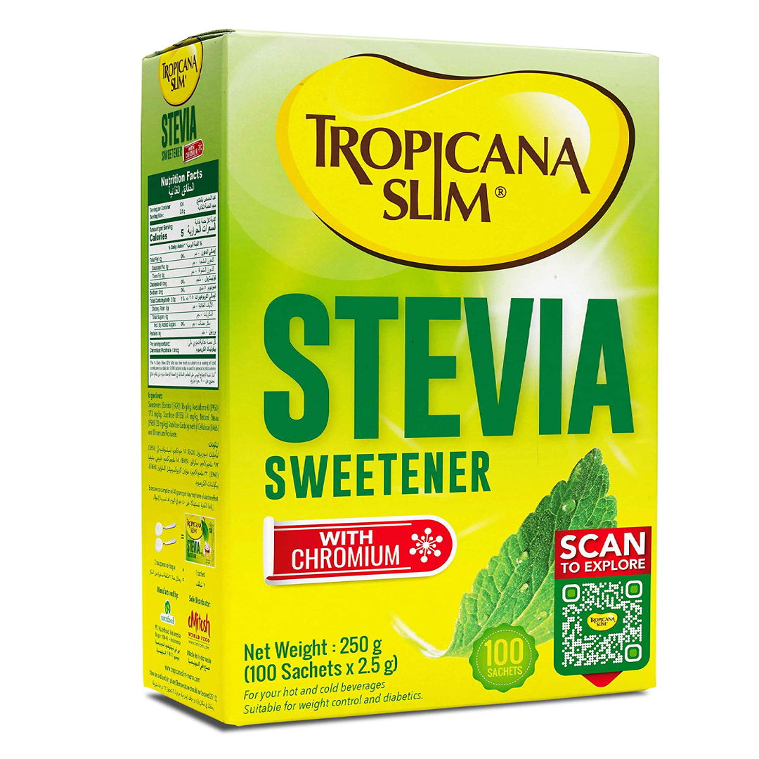 TROPICANA SLIM SWEETENER CHROMUM STEVIA DIET STICK 100S 300GM